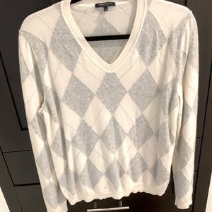 100% cashmere argyle sweater